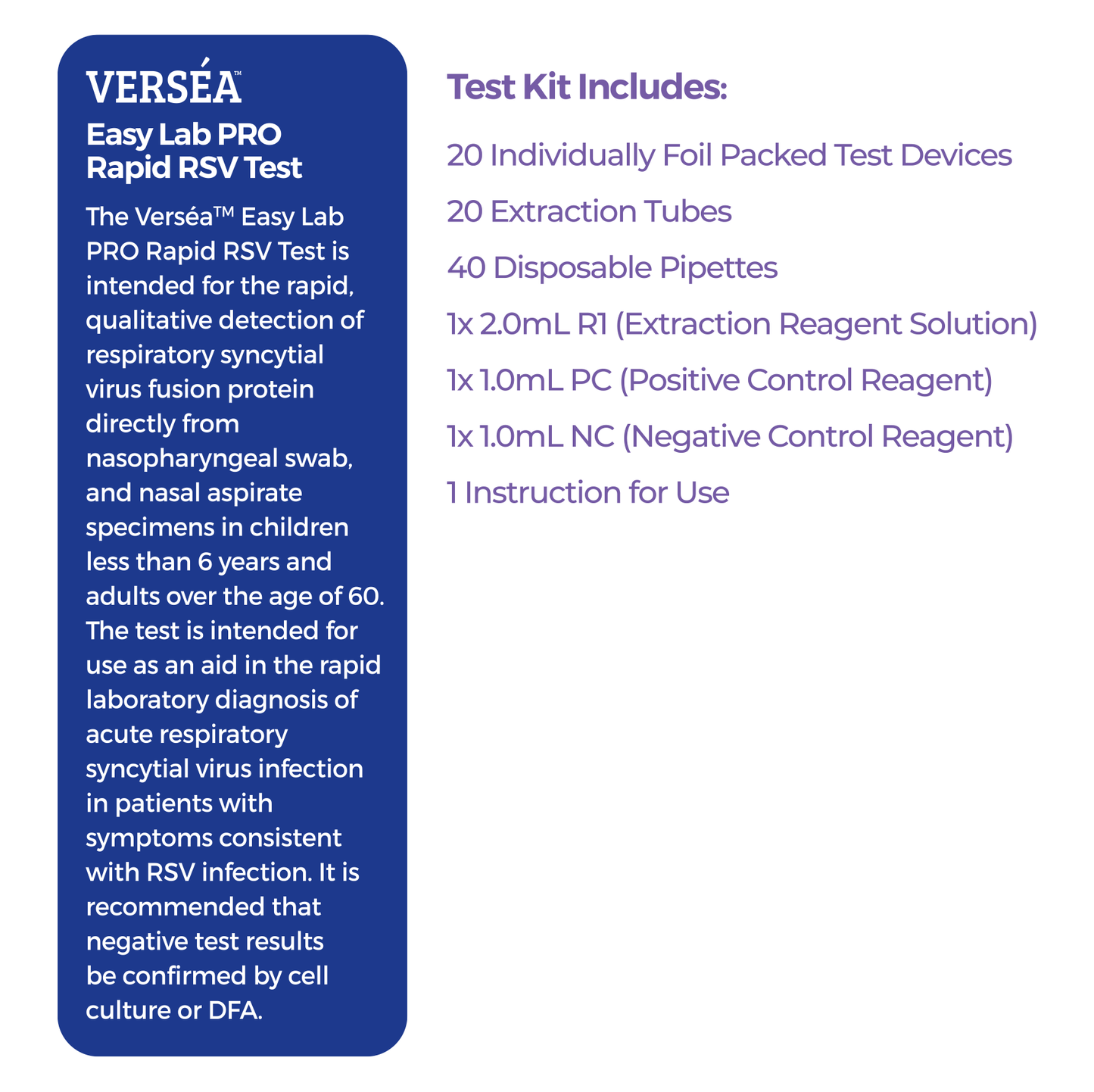 Verséa™ Easy Lab PRO RSV tests - Verséa Diagnostics