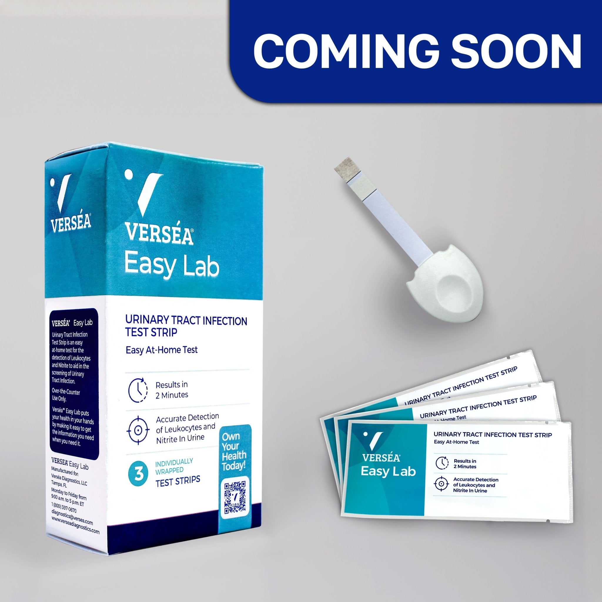 Verséa® Easy Lab Urinary Tract Infection Test Strip 3ct. - Verséa Diagnostics
