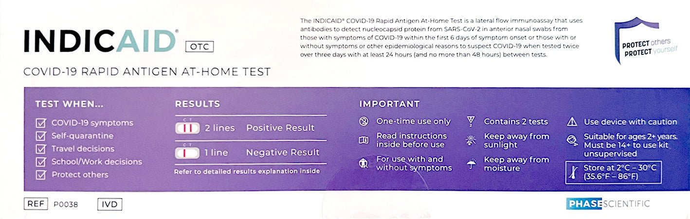 Indicaid® OTC COVID-19 Rapid Antigen Home Test - Verséa Diagnostics